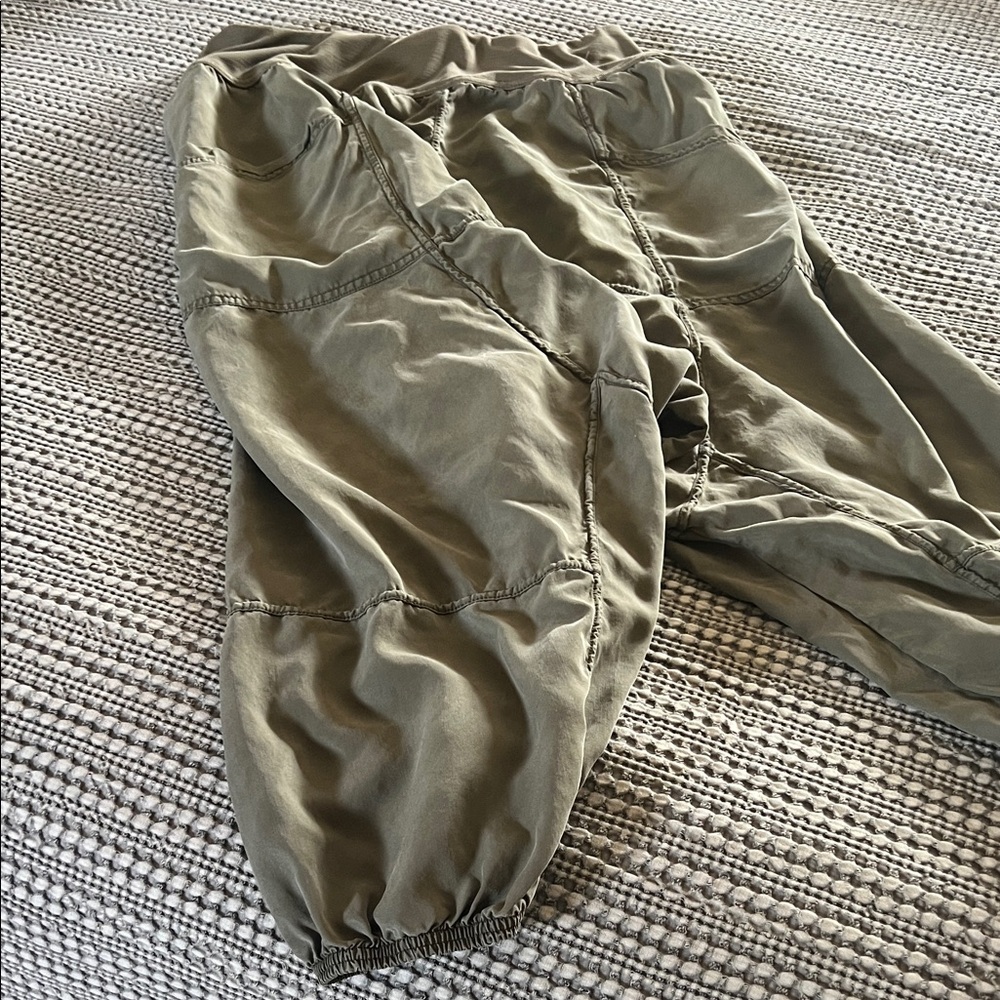 Free People Olive Green Cargo Jogger Pants